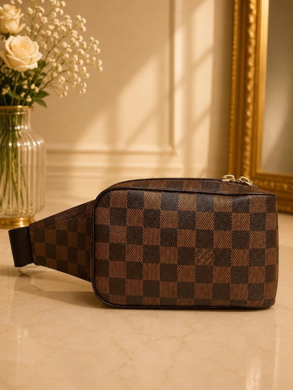 Authentic Louis Vuitton Geronimos Damier Ebene Belt Bag Sling Crossbody Bag